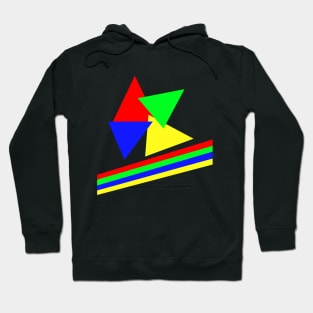 Red Blue Green Yellow Triangles And Lines Hoodie